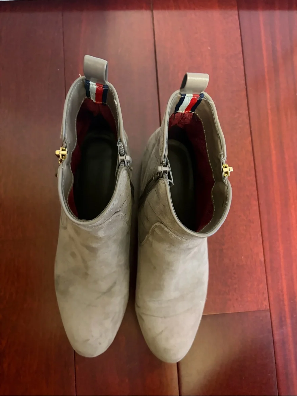 Women's Taupe Quilted Ankle Boots - Suede Look
